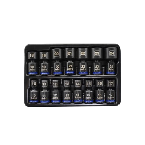 Image of Astro Tools 78315 3 /8 inch Drive 10-24mm Pinless Universal Impact Sockets - No Skips - 15 Piece