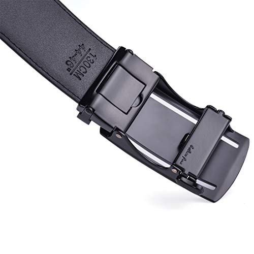 Image of Beltox Men Leather Belt w Slide Ratchet Interchangeable Buckle