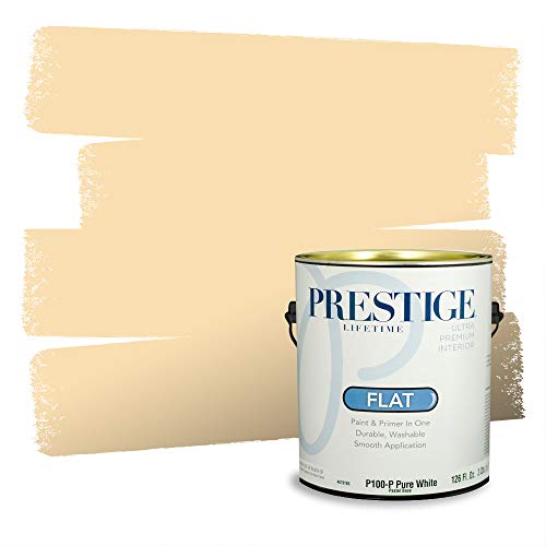 PRESTIGE Paints P100-P-3006-6BVP Interior Paint and Primer in One, 1-Gallon, Flat, Comparable Match of Valspar Shoreline, 1 Gallon, VS23-Shoreline