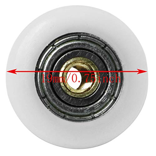 Magic&shell Shower Door Roller 4PCS 19mm Round Tub Enclosure Pulleys Runners Wheels with Screws for The Bathroom Pan Glass Sliding Door