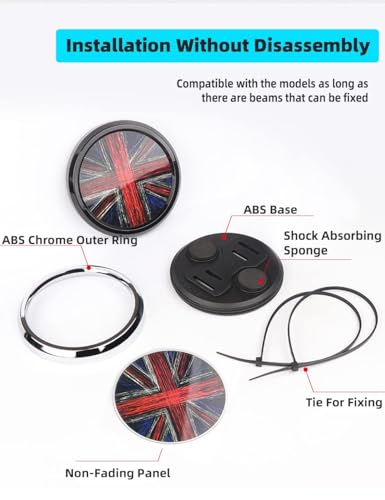 Image of 3D Front Bumper Grill Emblem Badge Chrome Cover for Mini Cooper One S JCW R50 R52 R53 R55 R56 R60 R61 F54 F55 F56 F57 F60 Hatchback Countryman Car Accessories Decoration (Graffiti Red Union Jack)