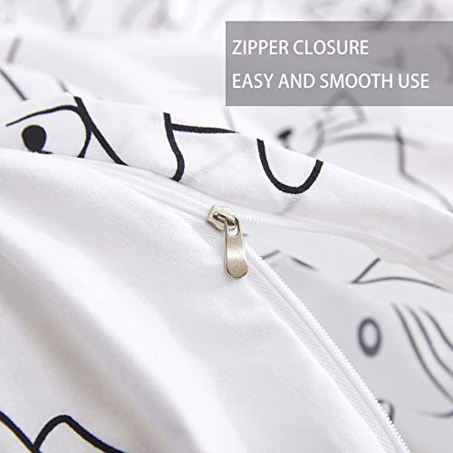 Yzz Collection Kids Twin Bedding Duvet Cover Set,Premium Microfiber,Cute Cats Pattern On Comforter Cover-3Pcs:1X Duvet Cover 2X Pillowcases,Comforter Cover With Zipper Closure #TOP2