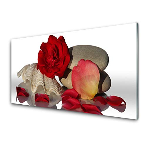 Plastique imprimés tableau mural verre acrylique 100x50cm pierres rose - 2