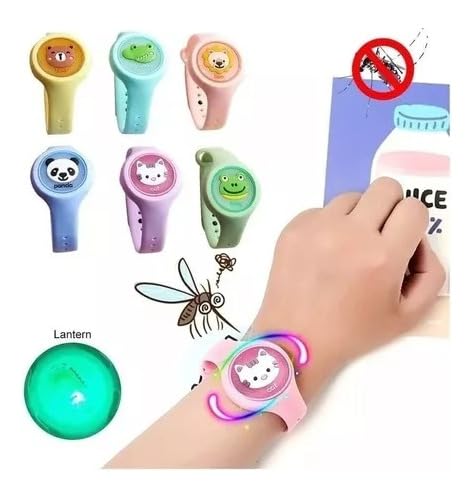 Pulseira Repelente de Mosquitos Infantil Relógio Proteção Pernilongo Bracelete Kit 2Un Ilumina No Es