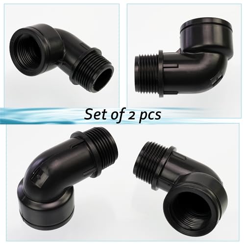 AERZETIX - C75043 - Satz mit 2 Anschlüssen winkel 90° männlich-weiblich 1x1 für bewässerungs gartenschlauch tropfsystem - maximaler druck 10 bar - polyethylen - wasserkreislauf