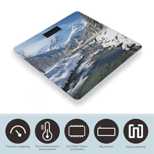 Báscula digital para baño con diseño paisaje alpino miniatura 3
