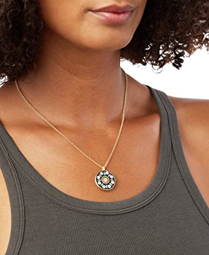 Lucky Brand Gold-Tone Hammered Mother-of-Pearl Pendant Necklace, 18" + 2" extender2