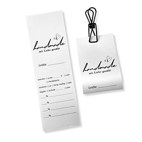 Pflegeetiketten zum Beschriften, Textiletiketten zum Annähen, Waschetiketten zum Ausfüllen, Wäschelabel, Textilkennzeichnung, Materialkennzeichnung, Stoffzusammensetzung - 16 Motive zur Wahl