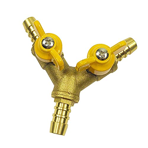 SagaSave 1PCS 1/2 Three-way hose valve Hose Barb Ball Valve Brass Fitting Y Shaped 2 Switch 3 Way Connector for Gas Water Oil Drop Ship