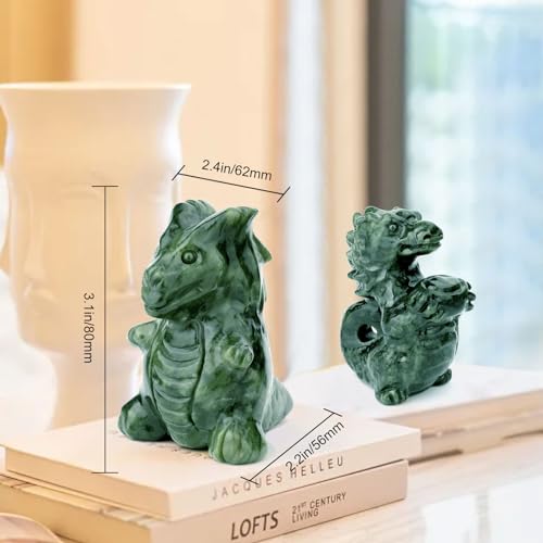 Estatua de Dragón de Jade de 3 pulgadas miniatura 2