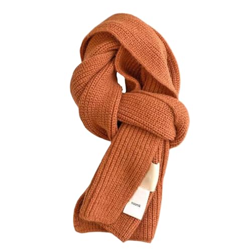 HinyBoeh Kids Winter-Kintted-Scarf Warm-Neck Soft-Scarves for Toddler Boys Girls, Caramel