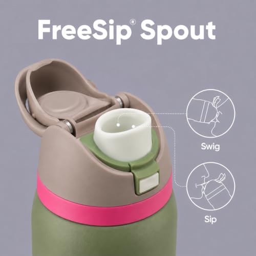 Image of HomeCloud 1200ML Stainless Steel Water Bottle - Double-Wall Vacuum Insulated, Leakproof Straw Lid, BPA-Free Reusable Travel Flask with Two-Way Spout for Gym, Office & Outdoor Use (S Green)