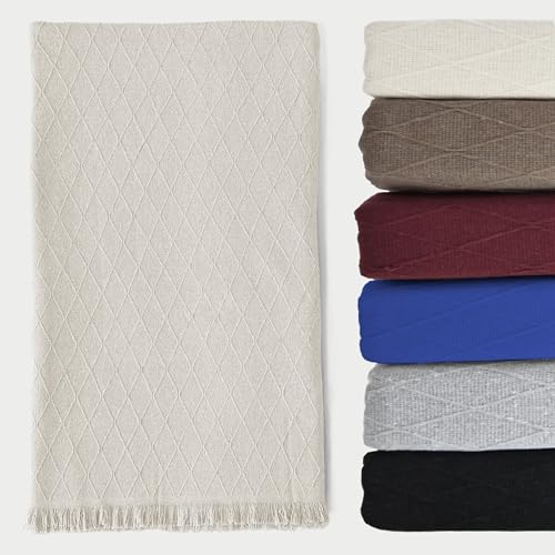DALINA Textil - Colcha Multiusos Sofa,Manta Foulard,Plaid para Cama,Cubresofa Cubrecama,jarapas,Comoda Practica y Suave. Poliester Algodón con Bordaje
