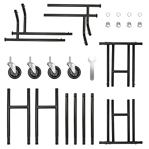 Fishat Heavy Duty Double Rod Clothing Garment Rack For Hanging Clothes, Commercial Metal Rolling Clothes Organizer On Lockable Wheels For Men Coats, Dresses, Dorm Bedroom Home Balcony (Black) #TOP3