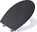 Produktbild Cornat WC-Sitz "Noir" - Elegante Natursteinplatte - Pflegeleichter Duroplast - Quick up & Clean Funktion - Absenkautomatik - Bequeme Montage von oben / Toilettensitz / Klodeckel / KSDSC240, Anthrazit