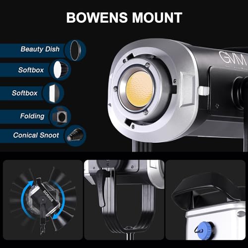 Image of GVM SD600S Led Video Light, 360Continuous Lighting with COB 600W 5600K Balanced Studio Light CRI97 Led Photography Lighting for Live Streaming, Film, Studio Photography, YouTube Video Shooting
