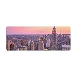 InterestPrint Soft Extra Extended Large Gaming Mouse Pad with Stitched Edges, Desk Pad Keyboard Mat, 31.5 x 12In - New York City Midtown with Empire State Building at Amazing Sunset