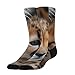 VAFZASC Women's Socks Non Slip Fashion Mid Calf Dress Socks Compatible with Cute Cheetah Leopard, Outdoor Cycling Decor for All Seasons