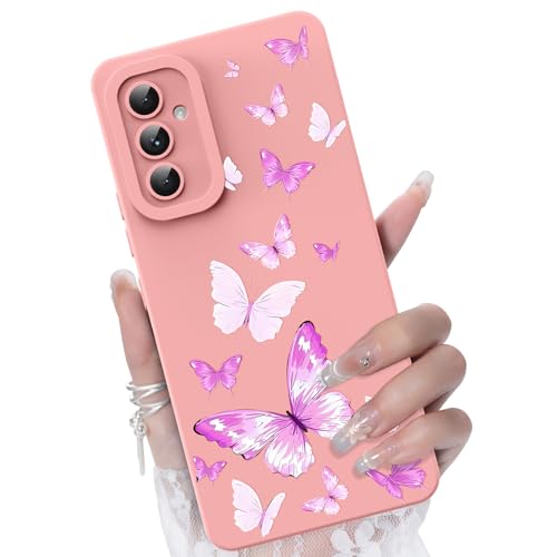 CASBST for Galaxy A54 5G Phone Case, Colorful Butterfly Pattern, Pink