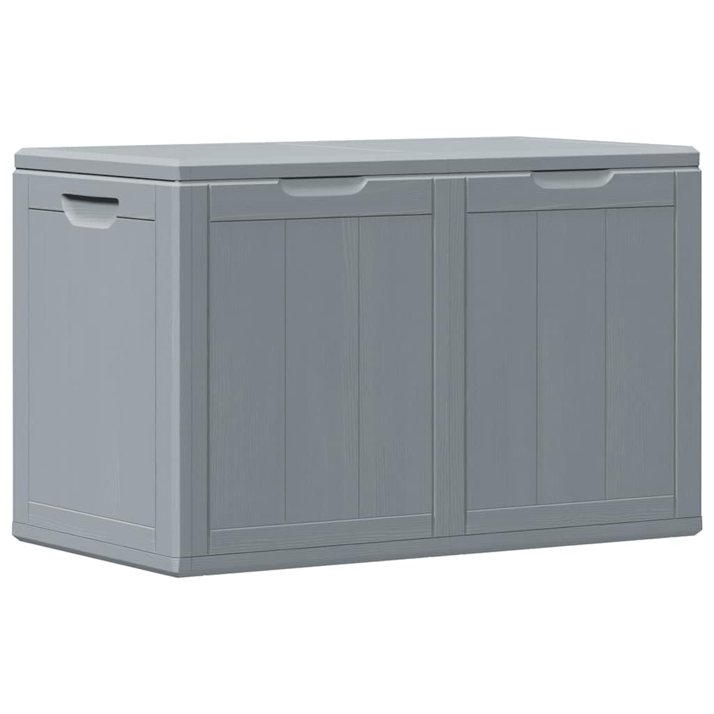 Garten-Aufbewahrungsbox 180 L Grau PP-Holzoptik Aufbewahrungstruhe Terassenbox L Aufbewahrung für Kissen Polster Gartengegenstände