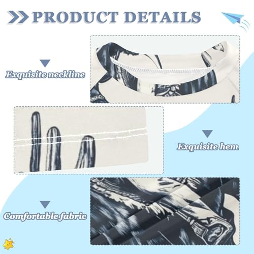 Kids Swimsuit Yak Cowboy Cow Bullfighting Sunscreen T-Shirts Swimwear Sets UPF 50+3