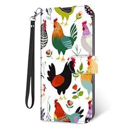 KUJKBFWJ Wallet Case for Samsung Galaxy S20 FE with RFID Blocking Credit Card Holder, Colorful Rooster Chickens, Flip PU Leather Magnetic Closure Wrist Strap Phone Cover for Galaxy S20 FE