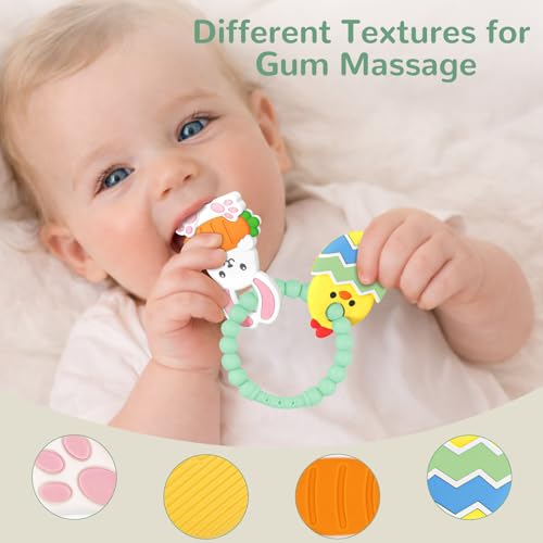 20% Off Easter Teething Ring for Baby – Bunny Carrot Silicone Teether - Image 5