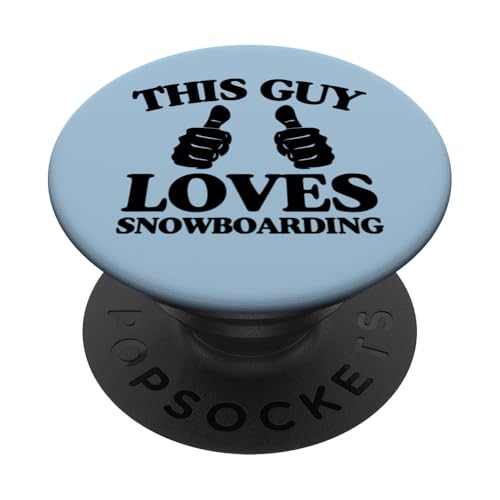 This Guy Loves Snowboarding Two Thumbs PopSockets Adhesive PopGrip