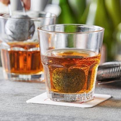 Image of JINU Crystal Cut Water Glasses Set of 6 Transparent Long Glass | Highball Glasses | Juice Glass | Plaza Tumbler Set of 6 (5006 Small)