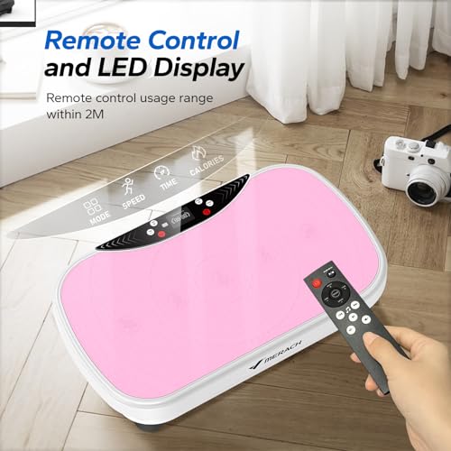 MERACH Vibration Plate Exercise Machine, Vibration Plate for Lymphatic Drainage Weight Loss, Vibrating Plate Exercise Machine with Bluetooth and LED Display, Workout Equipment for Women Men Home - Thumbnail 6