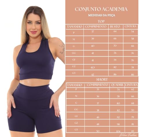 Kit 4 Conjuntos Short Academia E Top Alça Larga Moda Fitness(Preto-cinza-azul marinho-vinho-P)