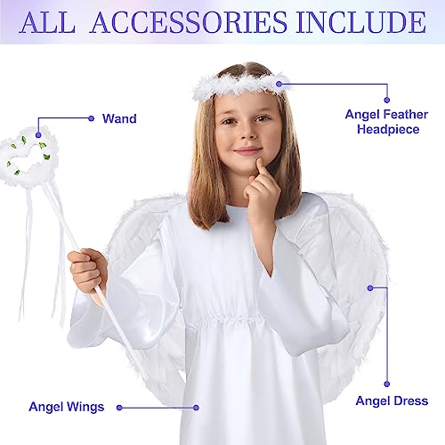 Disfraz Ángel para Niñas con Alas, Diadema y Varita miniatura 3