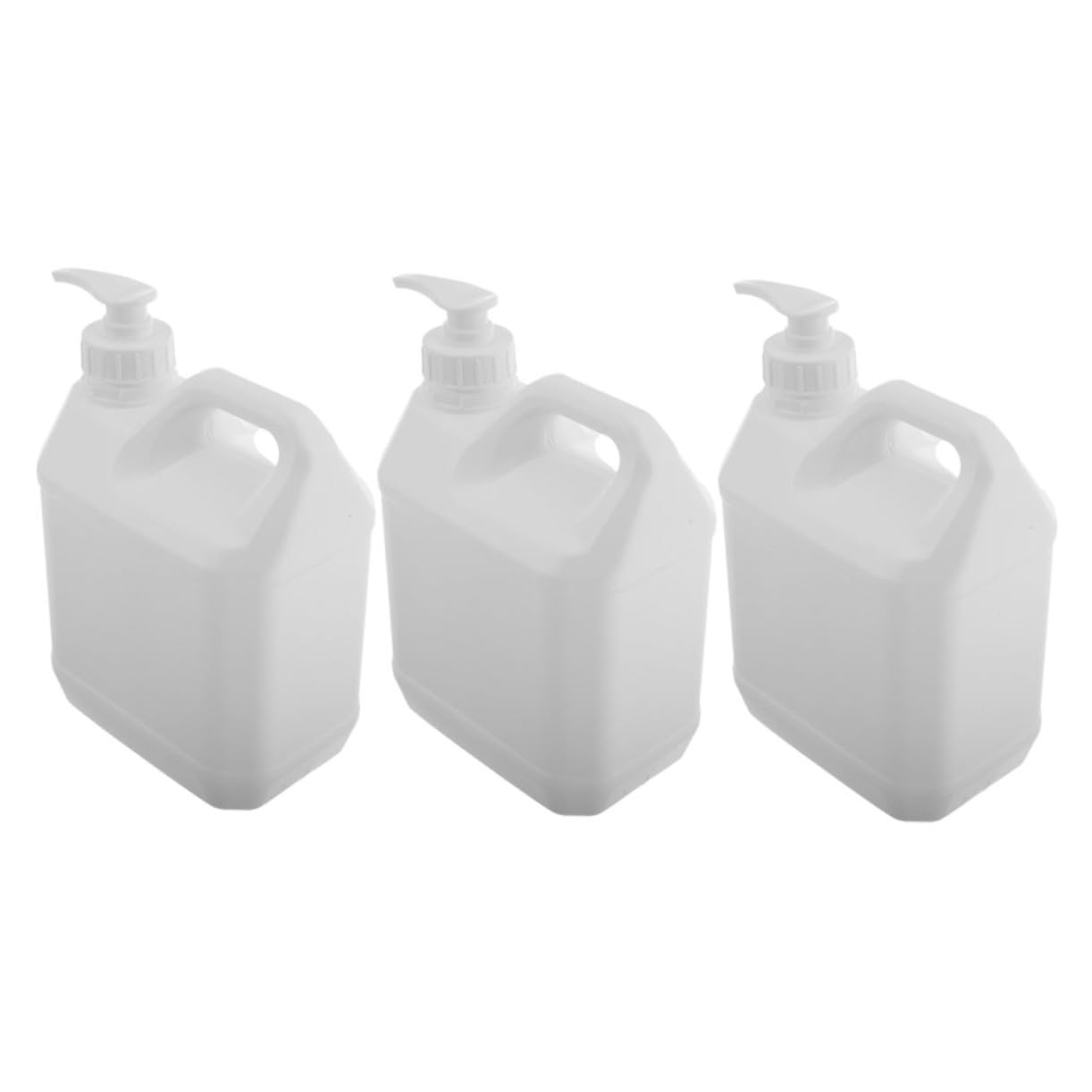 WOONEKY Bottiglie con Pompa Ricaricabili per Sapone Doccia e Shampoo, Contenitori Plastica di Colore Chiaro da 3 Pezzi, per Famiglie e Viaggi Lunghi