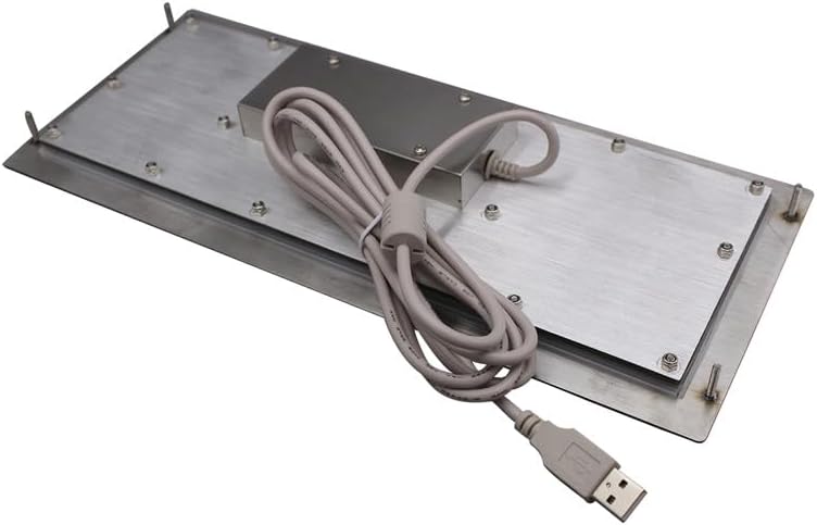 USB 65 Keys Stainless Steel Panel Mount Rugged Metal Keyboard Vandal Proof Industrial for Kiosk CNC Machine