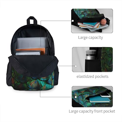 Sac à dos ordinateur d'école paon avec 15 compartiments - 4