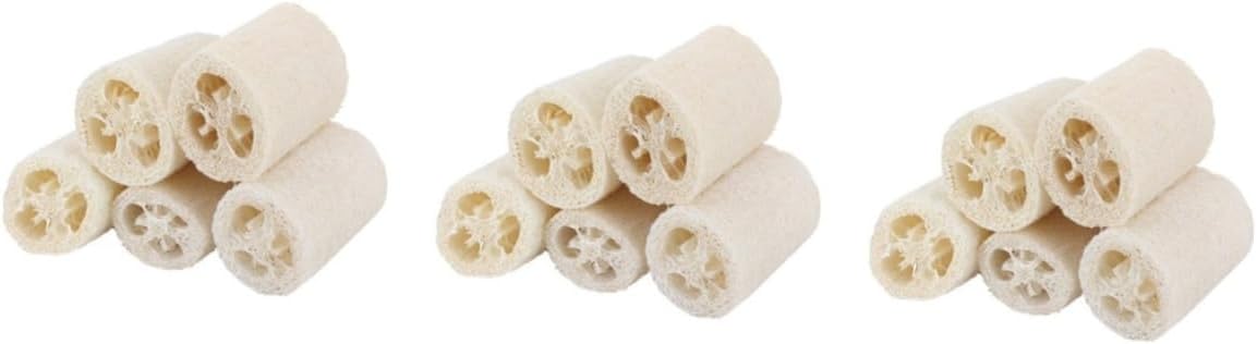 Didiseaon 15pcs Natural Loofah Exfoliating Bath Sponge Softening Shower Scrubber for Smooth Skin Fibrous Material for Bathing and Household Cleaning