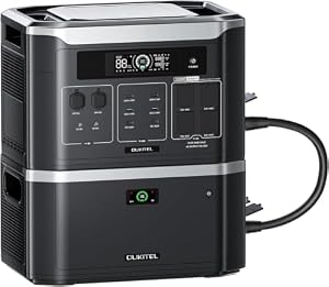Oukitel BP3000 Powerstation 3200W（6400 Spitze), Erweiterbar auf 4096Wh, 2048Wh LiFePO4 mit BMS, USV<10 ms, APP, Reine Sinuswelle, 4×230V AC Power Station für Haus, Camping, Wohnmobi, Garte...