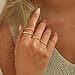 FISSEN JEWELRY 5PCS Gold Rings for Women, Dainty 14K Gold Plated Finger Rings, Trendy Stackable Thumb Pinky Midi Ring Set, Hypoallergenic Band Non Tarnish Jewelry Gifts Fashion Accessories Size 6-11