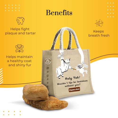 Image of Dogsee Chew Crunchies | Jute Bag | 100% Natural Himalayan Yak Chews | Helps Fight Plaque and Tartar | Maintains a Healthy Coat and Shiny Fur | Ideal for Senior Dogs- 500 G