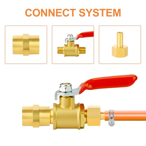 Image of GASHER 3PCS 1 /8 Inch Brass Mini Ball Valve, Shut Off Valve, 1 /8 Inch MNPT Thread Pipe Fitting