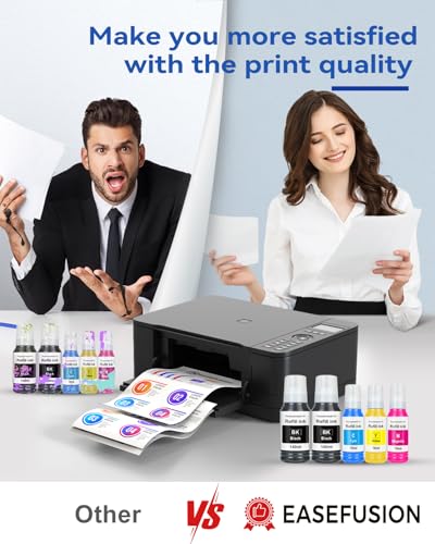 Image of EaseFusion Replacement for Epson 502 Ink Refill Bottles Work with ET-2850 ET-3850 ET-4850 ET-15000 ET 2850 ET 3850 ET15000 ET4850 ET-2760 ET-3830 ET3843 ET-3760 ET2750 ET4750 3750 (5Packs-2BK,CMY)