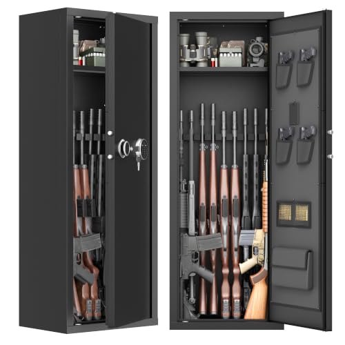 INTERGREAT Large Rifle Gun Safe, 10-15 Long Gun and Shotguns Cabinet, Digital Keypad Gun Safes for Rifles and Pistols,Home Gun Safe with Storage Pockets
