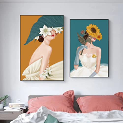 Tableau triptyque fleurs et art abstrait | Impression haute définition sur toile 20x30 cm