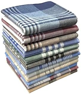 Men's Handkerchiefs 100% Cotton with Checked Pattern