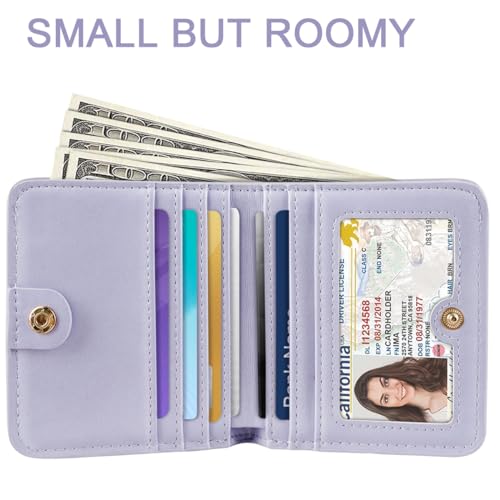 Image of Small Womens Wallet Thin Credit Card Holder Pocket Mini Purse | Compact Women Slim RFID Blocking Wallets Bifold Ladies Pocket Card Holders for Travel & Daily Use, Colorful