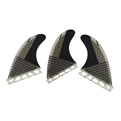 Topways Surfboard Fins, Surfboard Future Fins Tri Fin Single Tab Fiberglass+Honeycomb Surf Future/Fcsii G5 M Size Thruster Fins Set #TOP24
