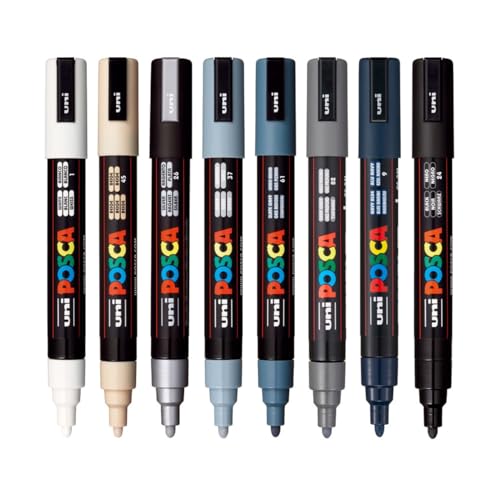 Image of Posca PC-5M Marker | 1.8-2.5 mm Bullet Shaped Tip (Mono Tone, Pack of 8)