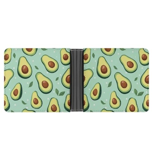 Pu Leather Bifold Wallet for Men Waterproof Credit Card Holder Purse with Card Slots Avocado Green Wallet for Office Travel