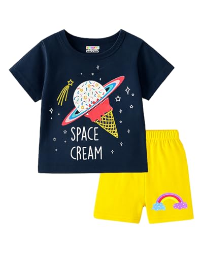 Image of Kuchipoo Girls Regular Fit Cotton T-Shirts and Shorts Set