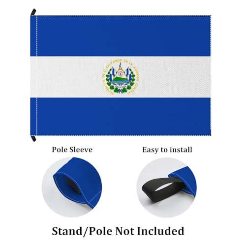 Drapeau Salvador résistant aux UV et intempéries en toile double face